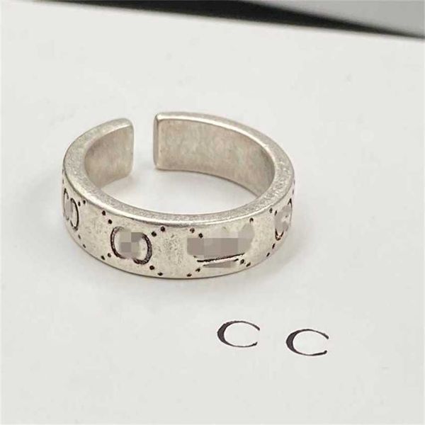 

2023 designer new jewelry branded classic fashion engraved letter open ring used for men and women, Silver
