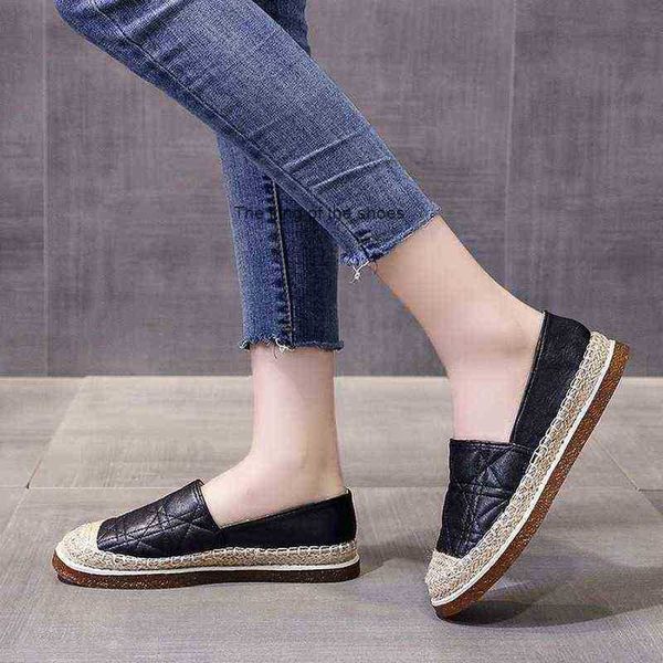 

small fragrant wind fisherman shoes female autumn new style flat heel round head a foot casual single shoes g220427, Black