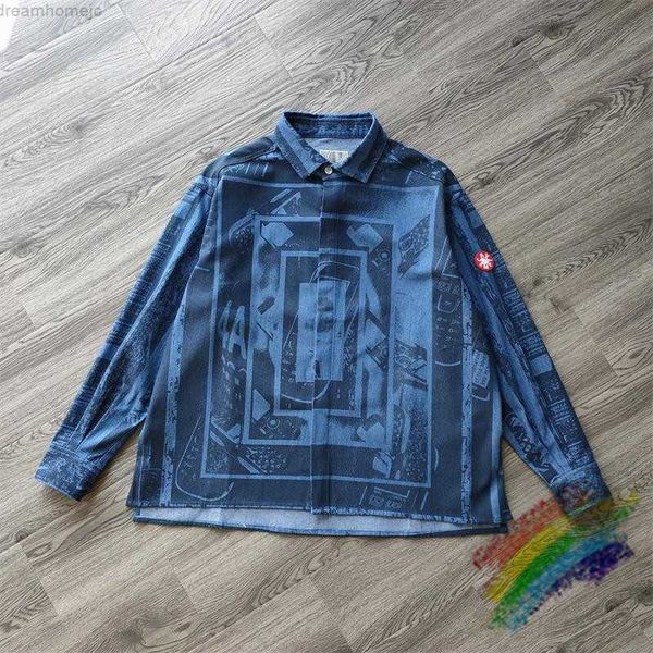 

19aw cavempt c.e shirt men women 1 1 electronic geometric printing vintage do old shirt cav empt shirts 0318, White;black