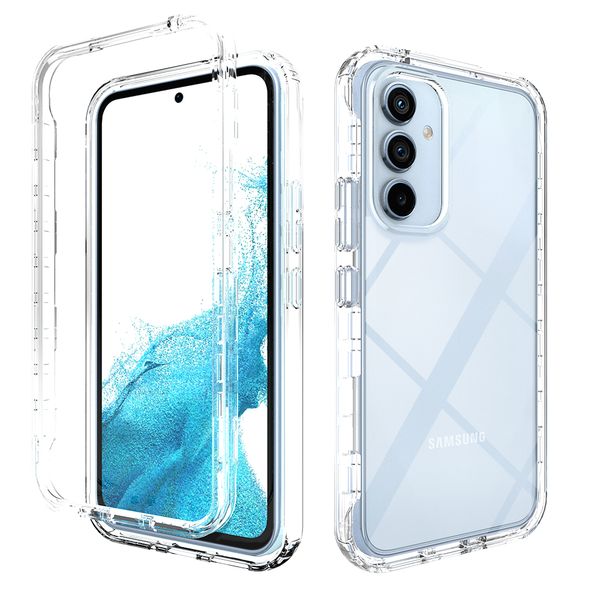 

clear full body 2 in 1 protective cases shockproof hard pc shell soft tpu bumper cover case for samsung galaxy a14 5g a34 a54 a04 a02 a04s