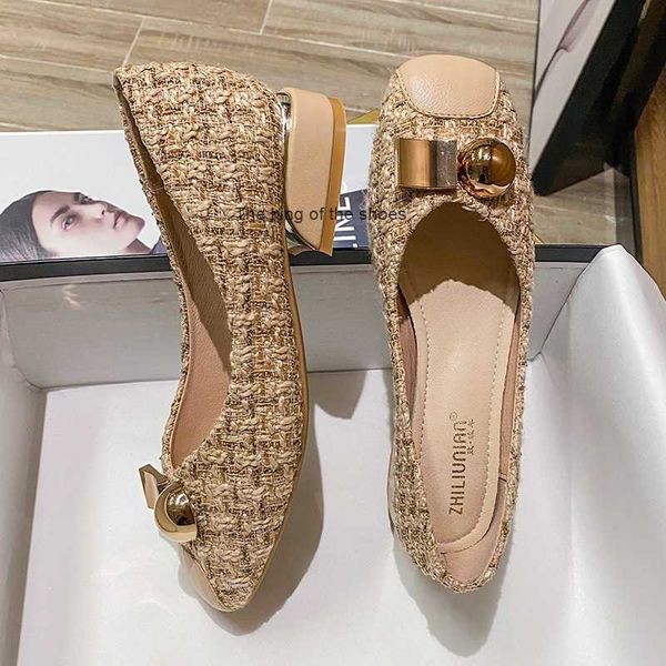 

net-red small fragrant wind single shoes women's spring new style medium heel shallow mouth fairy korean grandmother shoes thick heel s, Black