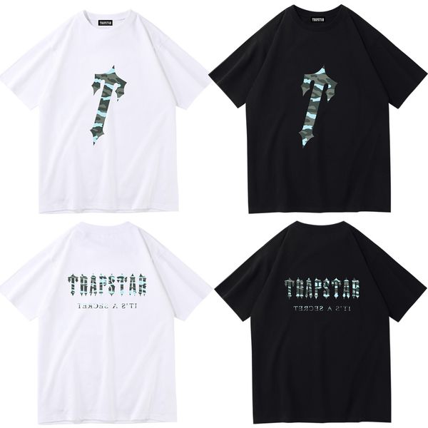 

cotton plant trapstar men's t-shirt short sleeve fashion men's wear london street versatile cotton comfortable couple personality, White;black