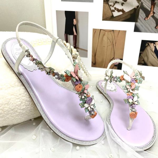 

rene rene caovilla high heel sandals butterfly flower decorative 9.5cm women dress shoes snake wrapped feet rings summer open toe pearl desi, Black