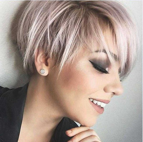 

wholesale womens short wig head cover pink gradient sheath, Black