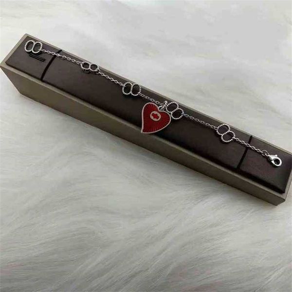 

2023 designer new gujia enamel letter necklace bracelet temperament trend fashion bead chain, Silver