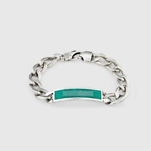 

2023 designer new jewelry 925 sterling silver luxury classic double interlocking enamel green bracelet family lovers bracelet gift, Black