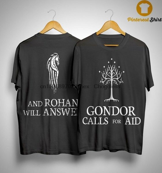 

mens tshirts gondor calls for aid and rohan will answer tshirt 230317, White;black