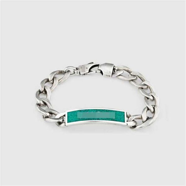 

2023 designer new jewelry 925 sterling silver luxury classic double interlocking enamel green bracelet family lovers bracelet gift, Black