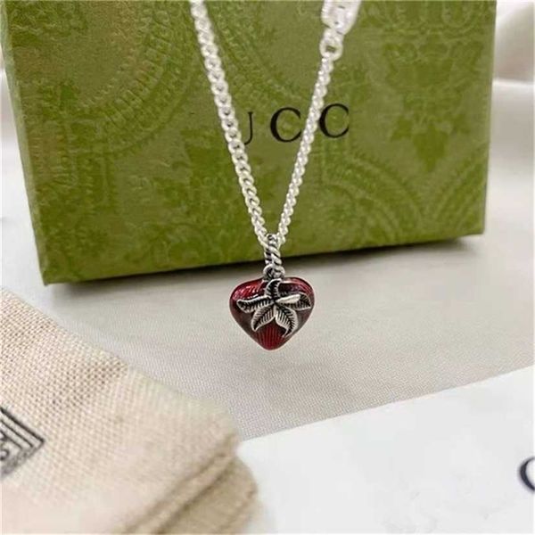 

2023 designer new fashion jewelry zhigujia s925 silver double three dimensional strawberry pendant fashion necklace