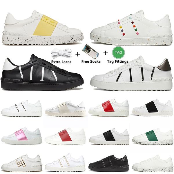 

men women valentinoity open sneaker casual shoes white black red gold trainers dress shoe breathable open for a change plate-forme low dhgat