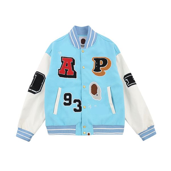 

23ss mens jackets baseball varsity jacket letter stitching embroidery autumn and winter men loose causal outwear coats, Black;brown