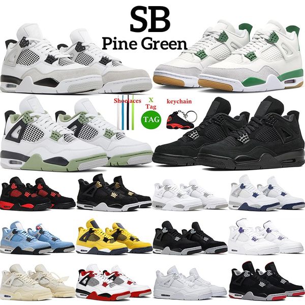 

4 basketball shoes jumpmans retro for men women pine green 4s military black cat canvas j4 white oreo fired red thunder midnight navy mens t