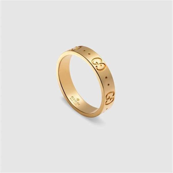 

2023 designer new jewelry same shuangg 18k fashion trend couple pair straight ring, Silver