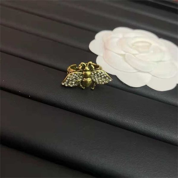 

2023 designer new fashion jewelry family butterfly ring open ring temperament versatile jewelry, Silver