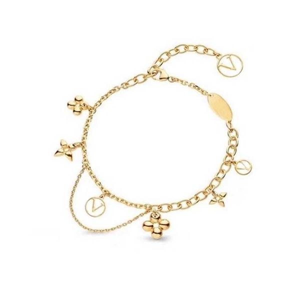 

2023 designer new fashion jewelry four leaf bracelet fashion style floret fairy bracelet, Black