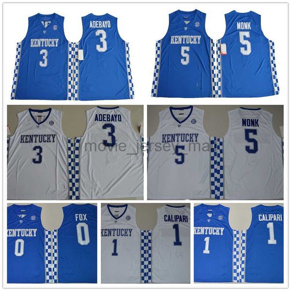 

ncaa kentucky wildcats college basketball jerseys 5 malik monk 3 edrice ado 1 coach john calipari 0 deaaron fox university jersey, Black