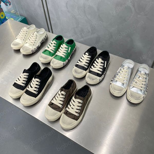 

designer casual shoes ladies sneakers fashion canvas shoes low embroidered letters leather lace-up flat bottom non-slip outdoor tennis runni, Black