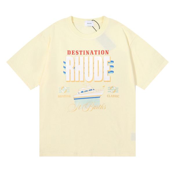 

ins 23ss spring summer t shirt american luxury rhude shirt skateboard mens designer t women men casual t- good mens t us size #y0526 8 i5pd, White;black