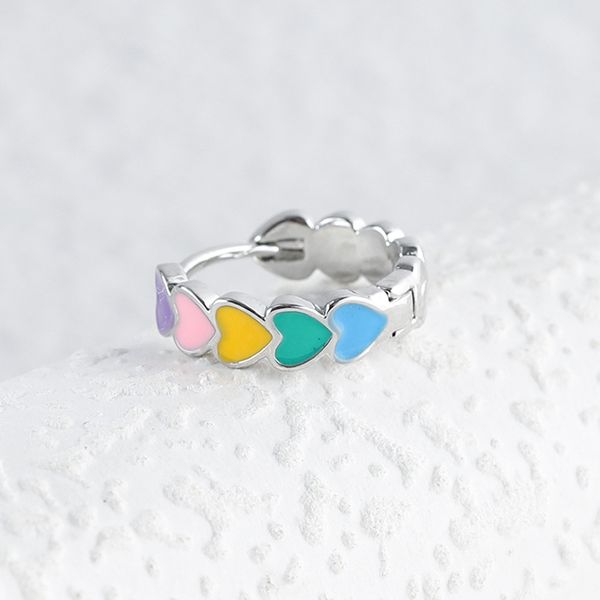

hollow silver love earrings hoop & huggie copper ear buckle female heart-shaped color earrings couple earrings 1pairs, Golden;silver