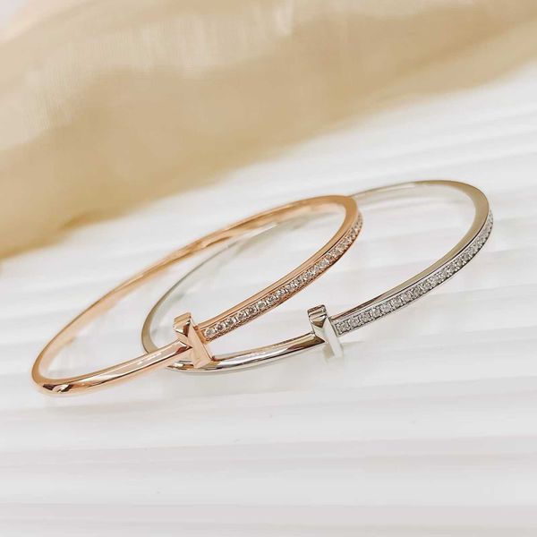 

high version s925 sterling silver tiffay t1 bracelet semi diamond exquisite gift set luxury simple versaayle, Black