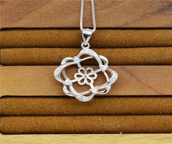 

round vintage pearl pendant necklace setting mounting base 100 solid 925 sterling silver semi mount women039s diy jewelry find5158612