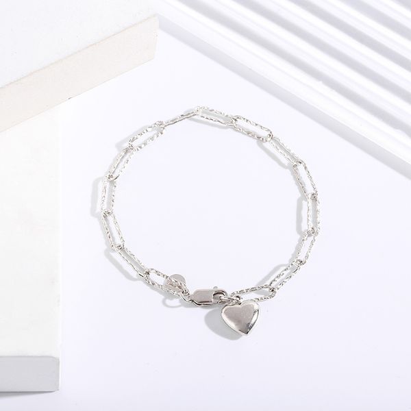 

designer jewelry bracelet s925 sterling silver love bracelet female europe and america ins heart retro thai silver, Golden;silver
