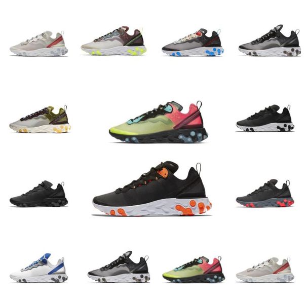 

react element 87 55 mens trainer running shoes triple black camo red undercover women walking sneaker d1