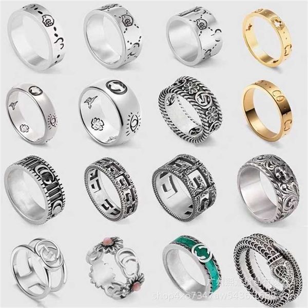 

2023 designer new fashion jewelry ancient double men and women pair ring sterling silver family skeleton elf fearless little daisy