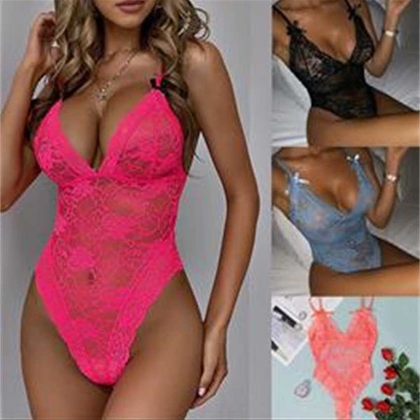 

new bodysuit lace mesh perspective women's bag lingerie, Black;white