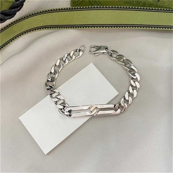 

2023 designer new fashion jewelry gujia s925 sterling silver li zhongshuo same couple fashion simple bracelet for men and women, Black