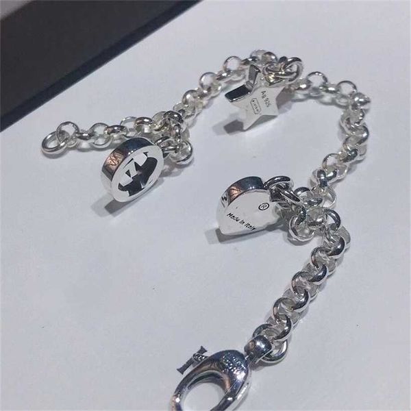 

2023 designer new jewelry star love tassel sterling silver simple bracelet net red ins, Black