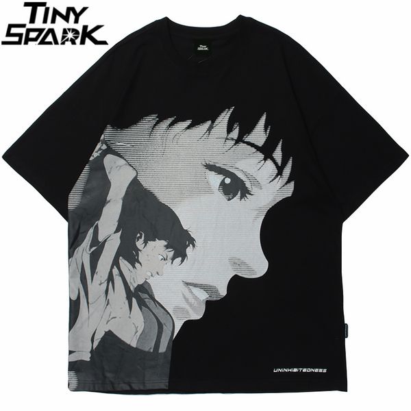 

mens tshirts 2023 men streetwear harajuku oversize t shirt anime girl print tshirt hip hop spring summer short sleeve tshirt cotton loose 23, White;black