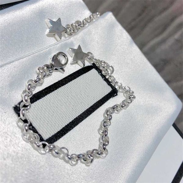 

2023 designer new jewelry sterling silver star tassel double letter g-type bracelet headpiece, Black