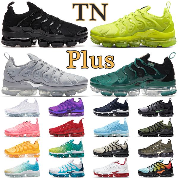 

men women running shoes tn plus mens trainers triple black white cool grey tennis ball olive neon womens outdoor sport sneakers