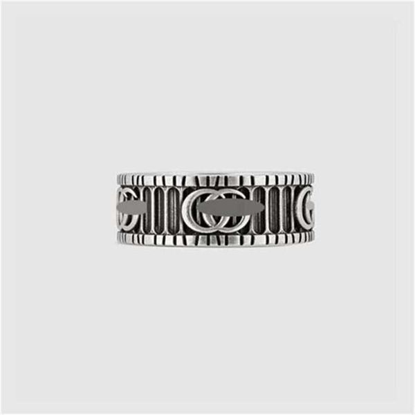 

2023 designer new jewelry double sterling silver letter stripe pair ring gift