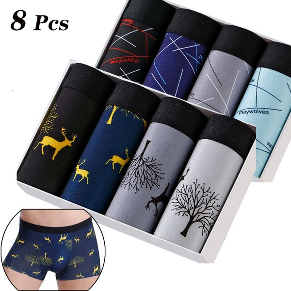 

underpants mens underwear panties fashion boxer shorts male breathable men set underpants large size lot soft 230317, Black;white