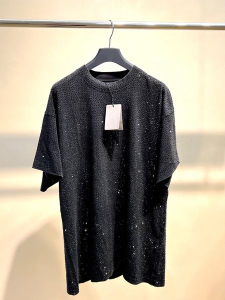 

t shirt mens designer tshirts brand clothing full rhinestone drill t-shirt men short sleeve summer t shirt male fashion bling tshirt, White;black