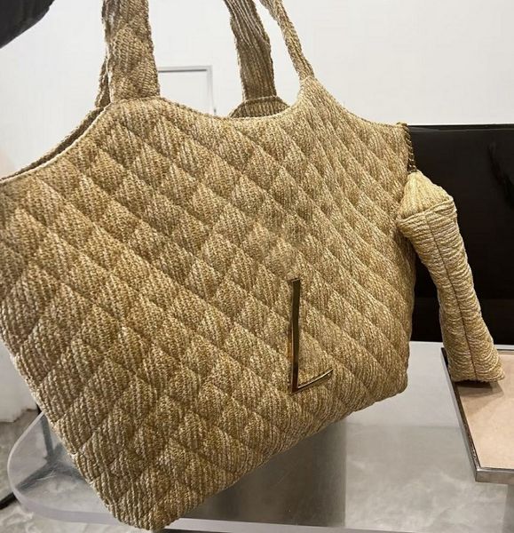 

icare maxi leisure shopping the tote bag for women fashion manual weave straw fabrics large capacity vacation beach bags light wild reusable