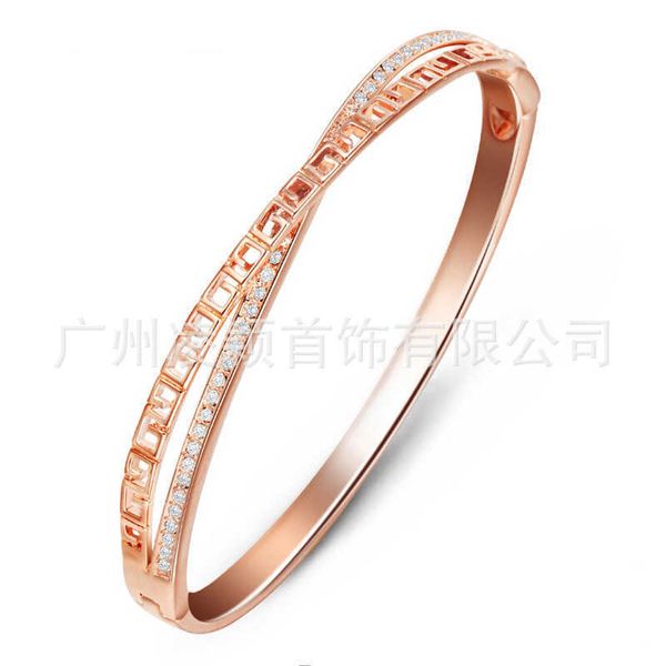 

premium x-series cross classic clasp tiffay bracelet women's diamond plated 18k rose gold accessories 53ys, Black