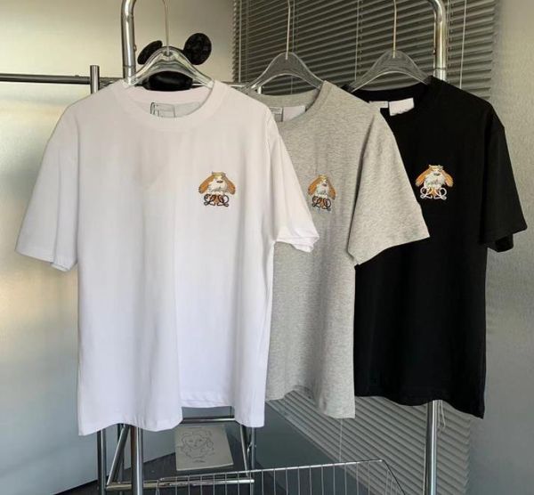 

23ss designer men's t shirts chest letter embroid print short sleeve high street loose oversize casual t-shirt 100% pure cotton for me, White;black