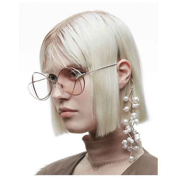 

large frame fine frame fashion model sunglasses personality european and american prescription mirror sunglasses, Silver