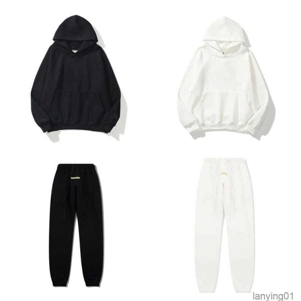 

es designer warm hooded hoodies sweater men's women's fashion hip hop pullover sweatshirt loose hoodie couple pants set2vtbmf5zedx, Black