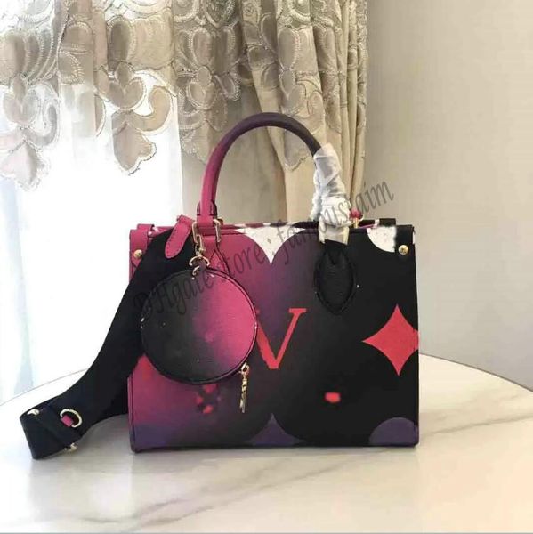 

7a printed embossed fashion bag luxury designer 2 pcs bag tote shoulder clutch carry messenger bag shopping louse viutn handbag flower flowe