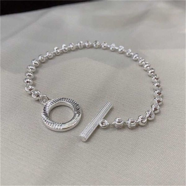 

2023 designer new fashion jewelry gujia s925 sterling silver bead carved bracelet fashion simple couple bracelet, Black