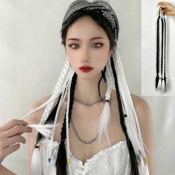 

wig womens high ponytail braid twist dreadlocks internet celebrity bandage, Black
