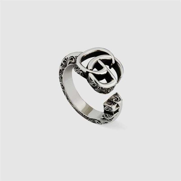 

2023 designer new xiao zhan's same antique double g key ring fashion brand straight jewelry, Silver