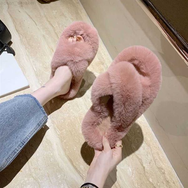 

new wool shoes autumn outer wear popular net red ins home cotton slippers non-slip slippers female student dormitory 0318, Black