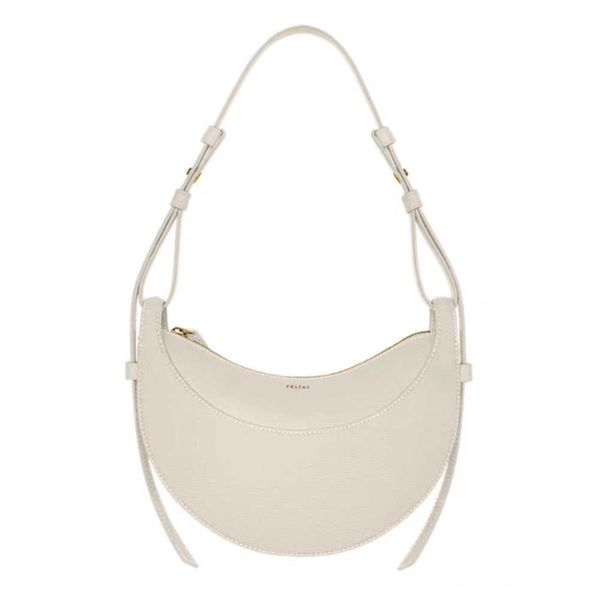 

new 2023 polene numero dix half-moon bag full-grain textured/smooth calf leather tote designer zip closure crossbody women hobo handbags sho