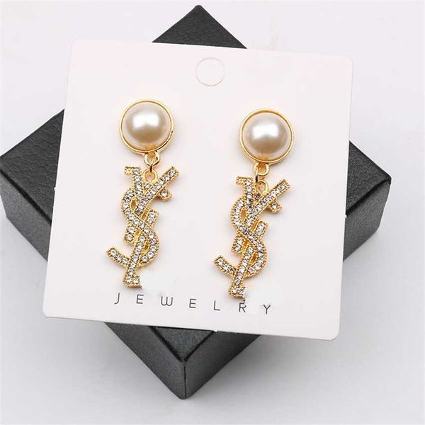 

2023 designer new 925 silver needle small fragrance 2020 new net red fashion high sense flash diamond earrings, Golden