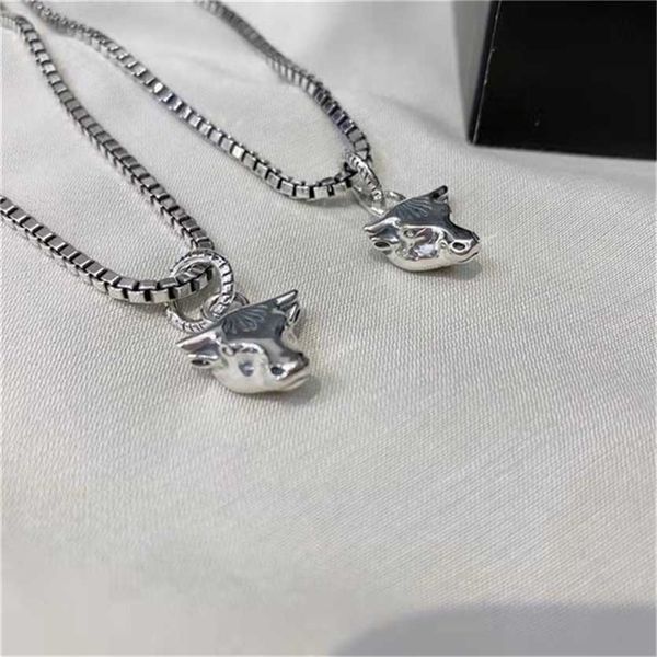

2023 designer new fashion jewelry gujia s925 fashion simple fengwang yibo pendant thai silver box chain couple necklace